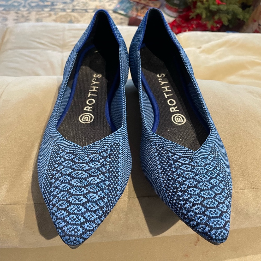 Rothy’s The Point Blue Textured 9.5W EUC